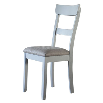 Two Tone Grey And Pearl Grey Ladder Back Side Chairs Set Of 2 Solid Grey Dining Room Foam Rectangular Glam Side Chair Rubberwood Ladder Back Set Of 2 Wood Fabric