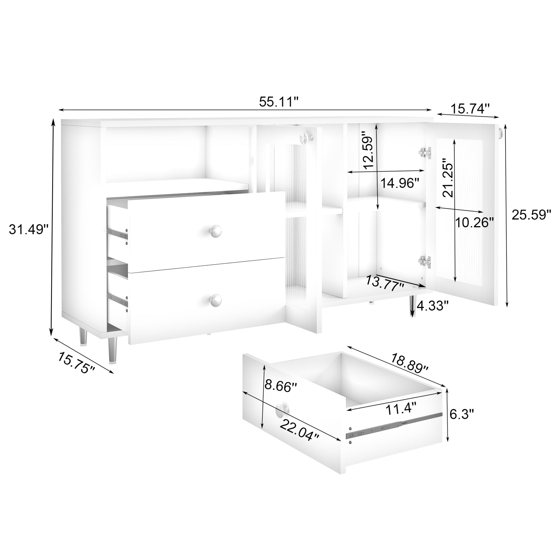 2403Modern Minimalist Side Cabinets, Dining Room