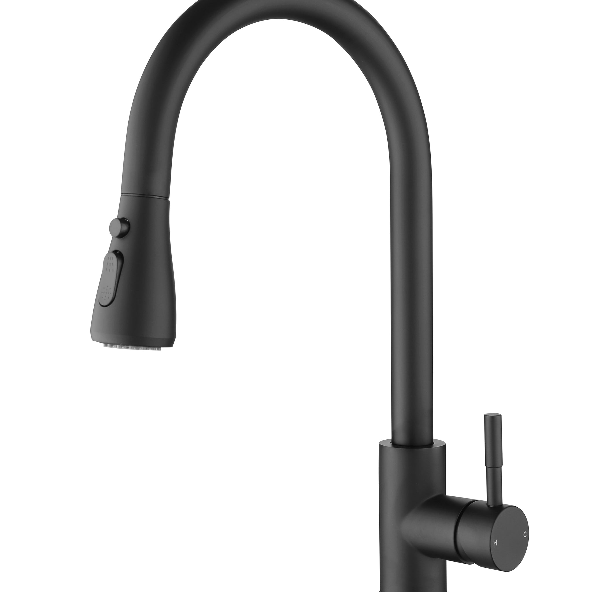 Kitchen Faucet With Pull Out Spraye Matte Black Stainless Steel