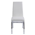 White And Chrome Armless Solid Back Side Chair Set Of 2 Solid Silver White Dining Room Foam Rectangular Contemporary Side Chair Solid Back Set Of 2 Faux Leather