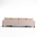 U Shaped Couch With Oversized Seat,6 Seat Sofa Bed With Double Chaise,Comfortable And Spacious Indoor Furniture For Living Room,Apartment Khaki Polyester Primary Living Space Polyester 6 Seat