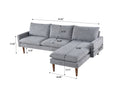 L Shaped Sofa With Padded Cashmere: Multi Functional Design, Modern Luxury Appearance Ideal For Living Rooms, Apartments Easy Assembly & Maintenance,Grey Grey Velvet Wood Primary Living Space Medium Soft Art Deco Square Arms Memory Foam Velvet 3 Seat