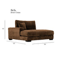 Bella Brown Corduroy Left Facing 2 Piece Sectional Brown Wood Corduroy 2 Seat