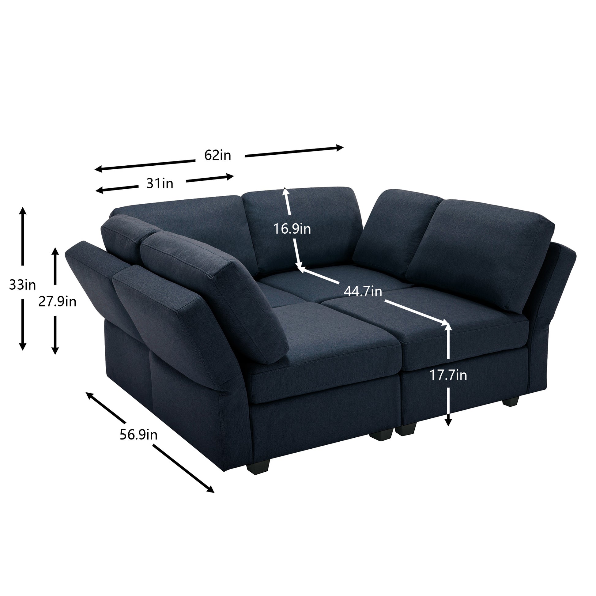 4 Seat Sofa Bed Upholstered Sofa Sleeper, Space Saving Sof Bed2 Seat Sofa With Storage Space Under Seatsall Arms And Backs Adjustabled For Ultimate Comfort Seating Brown Blue Polyester 4 Seat