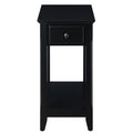 Black Accent Table With Bottom Shelf Black Primary Living Space Drawers Rectangular Wood