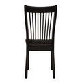 Black Side Chairs With Slatted Backrest Set Of 2 Solid Black Dining Room Foam Rectangular Farmhouse Side Chair Rubberwood Slat Back Set Of 2 Wood