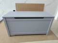 Kids Wooden Toy Box Storage With Safety Hinged Lid For Ages 2 Gray Gray Mdf