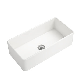 White Farmhouse Sink Deep Apron Sink Undermount Farmhouse Kitchen Sink Single Farm Sink White Ceramic