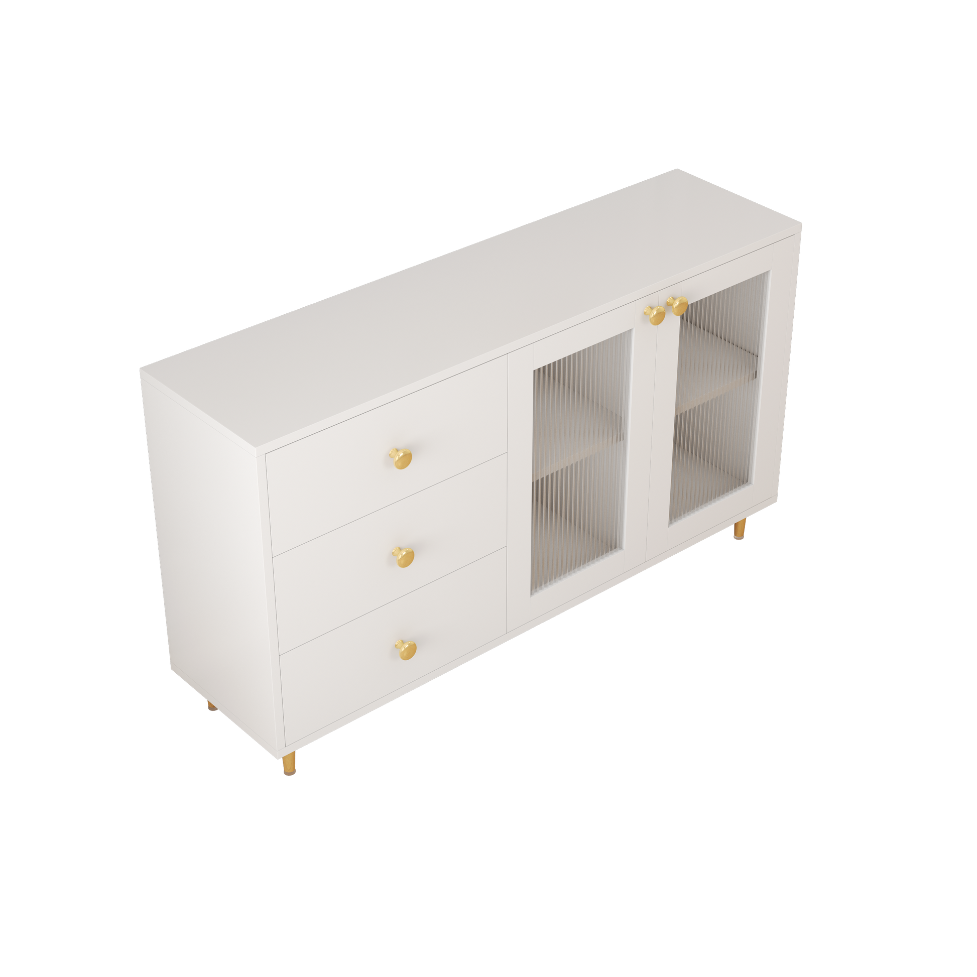 Sleek Modern Minimalist Side Cabinets: Ideal Storage Lockers For Dining Room Or Living Room White Mdf