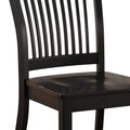 Black Side Chairs With Slatted Backrest Set Of 2 Solid Black Dining Room Foam Rectangular Farmhouse Side Chair Rubberwood Slat Back Set Of 2 Wood