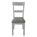 Two Tone Grey And Pearl Grey Ladder Back Side Chairs Set Of 2 Solid Grey Dining Room Foam Rectangular Glam Side Chair Rubberwood Ladder Back Set Of 2 Wood Fabric