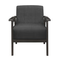 Dark Gray Fabric Upholstered Accent Chair 1Pc Solid Rubberwood Antique Gray Finish Living Room Furniture Dark Gray Primary Living Space Rubberwood Solid Wood