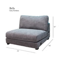 Bella Grey Corduroy U Shaped 3 Piece Sectional Grey Wood Corduroy 5 Seat