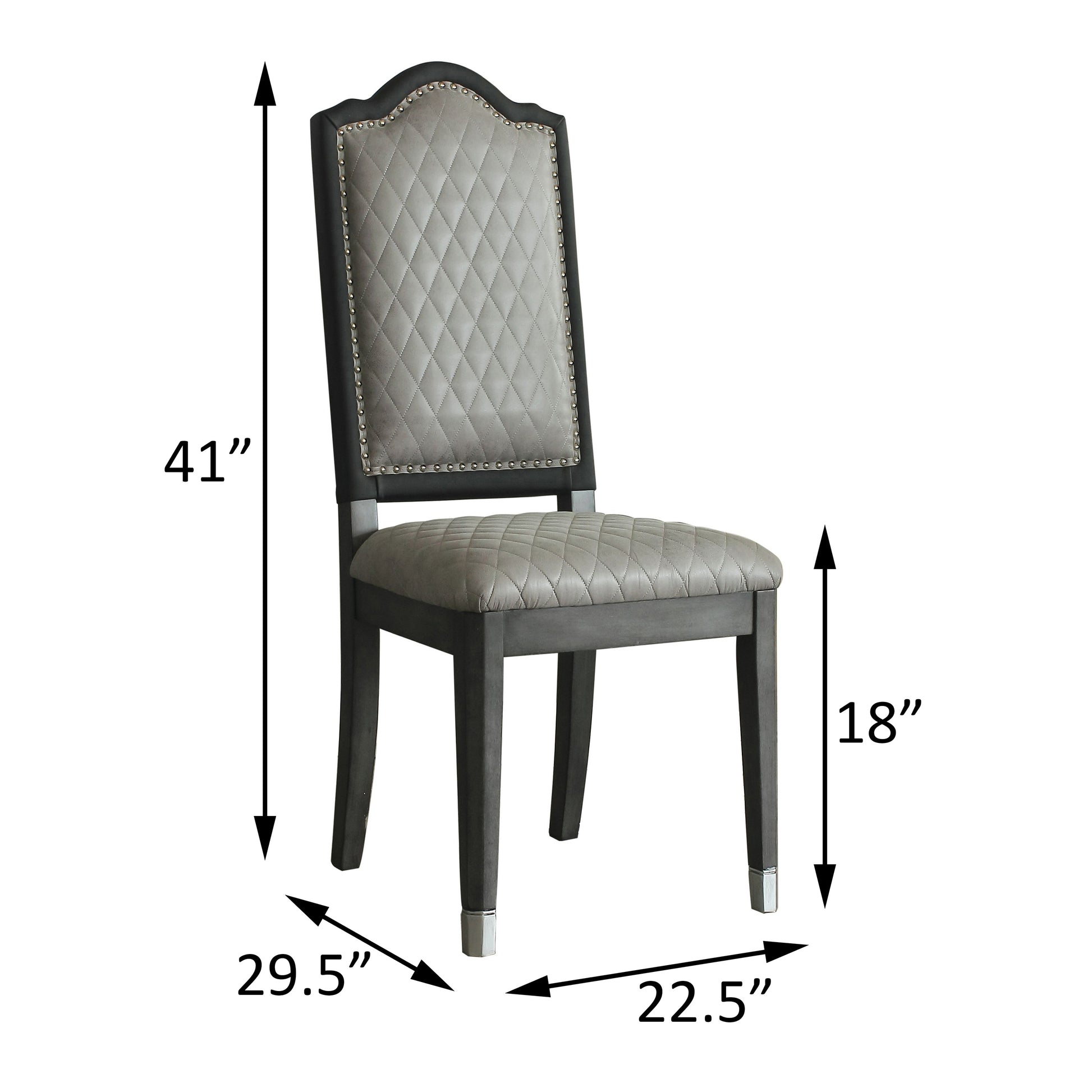 Two Tone Grey And Charcoal Upholstered Side Chairs Set Of 2 Solid Grey Dining Room Foam Rectangular Contemporary Side Chair Rubberwood Solid Back Set Of 2 Wood Fabric