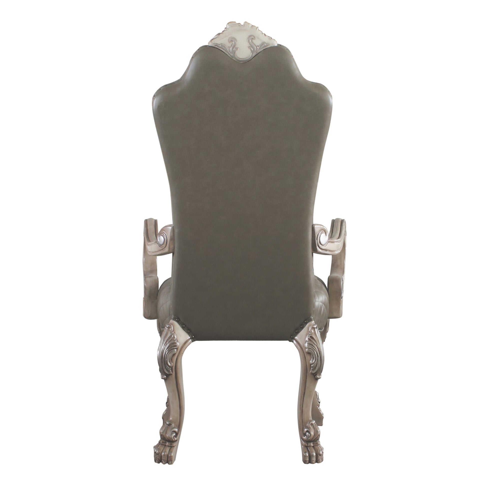 Grey And Vintage Bone White Arm Chairs Set Of 2 Solid Grey Dining Room Foam Rectangular Vintage Arm Chair Poplar Solid Back Set Of 2 Faux Leather