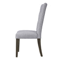 Grey And Grey Oak Side Chair With Button Tufted Set Of 2 Solid Grey Dining Room Foam Rectangular Side Chair Tufted Back Set Of 2 Linen