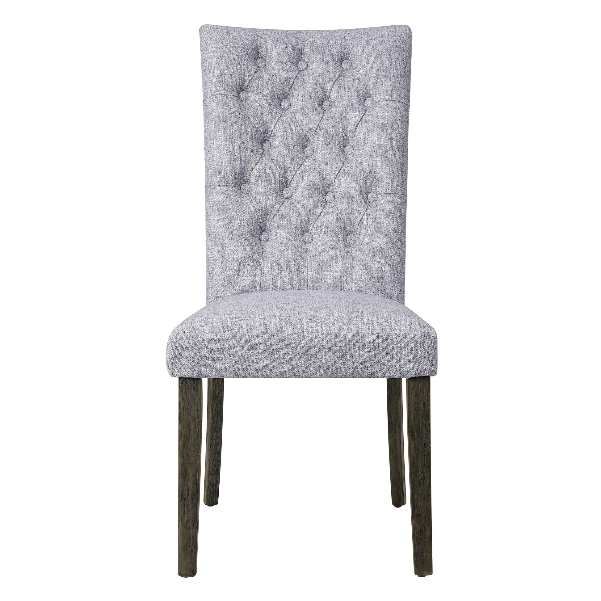 Grey And Grey Oak Side Chair With Button Tufted Set Of 2 Solid Grey Dining Room Foam Rectangular Side Chair Tufted Back Set Of 2 Linen