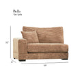 Bella Tan Corduroy Left Facing 3 Piece Sectional Tan Wood Corduroy 3 Seat