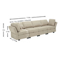 Fabric Modern Modular Sofa Couch With Storage Seats Modular Sectional Sofa 4 Seater Modular Couch For Living Room Beige Beige Polyester 4 Seat