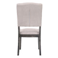 Beige And Weathered Grey Oak Tufted Back Side Chairs Set Of 2 Solid Beige Grey Dining Room Foam Rectangular Transitional Side Chair Rubberwood Tufted Back Set Of 2 Linen