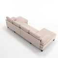 U Shaped Couch With Oversized Seat,6 Seat Sofa Bed With Double Chaise,Comfortable And Spacious Indoor Furniture For Living Room,Apartment Khaki Polyester Primary Living Space Polyester 6 Seat