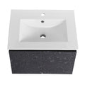 24'' Floating Wall Mounted Bathroom Vanity With Ceramics Sink & Soft Close Cabinet Door, Kd Package Black 2 Soft Close Doors Bathroom Wall Mounted Modern Plywood