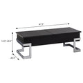 Black High Gloss And Chrome Coffee Table With Lift Top Black Silver Primary Living Space Modern Rectangular Wood Metal Sled