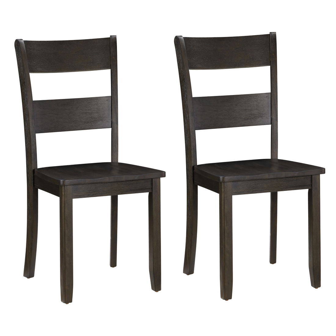 Distressed Walnut Ladder Back Side Chairs Set Of