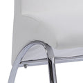 White And Chrome Armless Solid Back Side Chair Set Of 2 Solid Silver White Dining Room Foam Rectangular Contemporary Side Chair Solid Back Set Of 2 Faux Leather