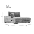 Bella Grey Corduroy Left Facing 2 Piece Sectional Grey Wood Corduroy 3 Seat