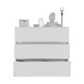 Austin Three Drawer Dresser, Pull Out Mechanism White White Bedroom Modern Particle Board Particle Board