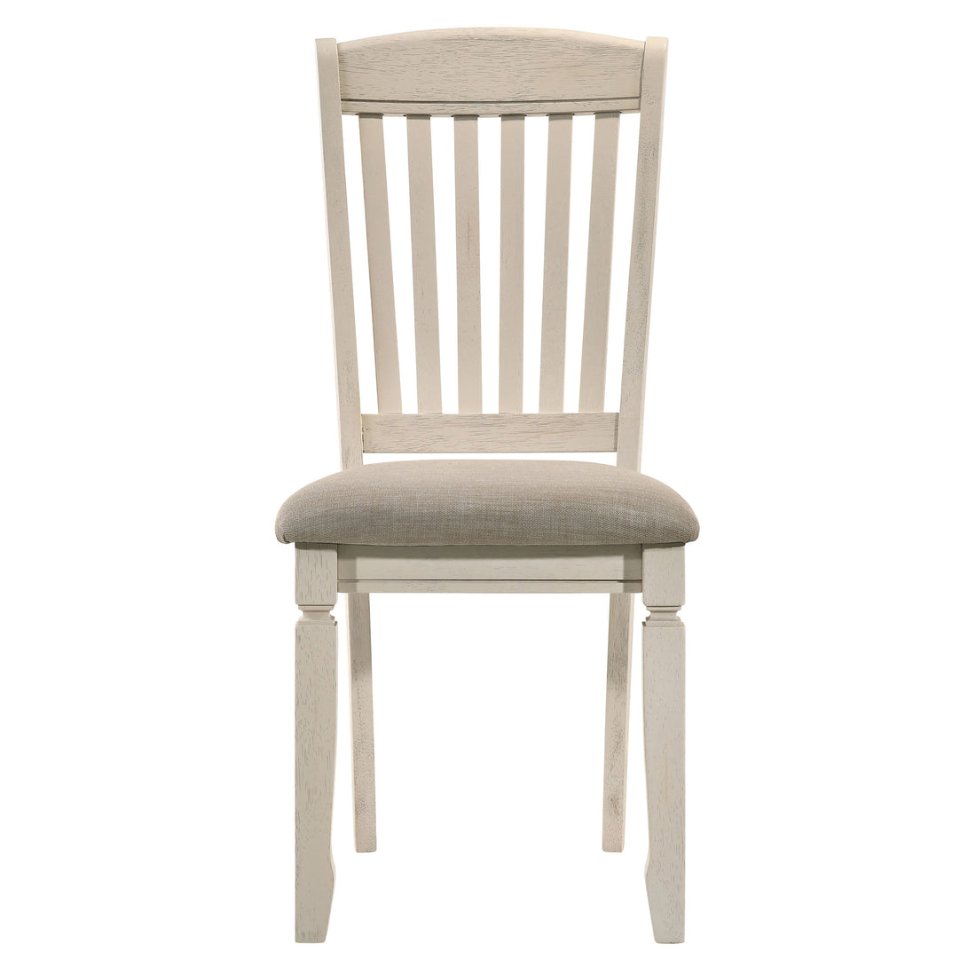 Tan And Cream Slatted Back Side Chairs Set Of 2 Solid Tan Dining Room Foam Rectangular Traditional Side Chair Rubberwood Slat Back Set Of 2 Wood Fabric