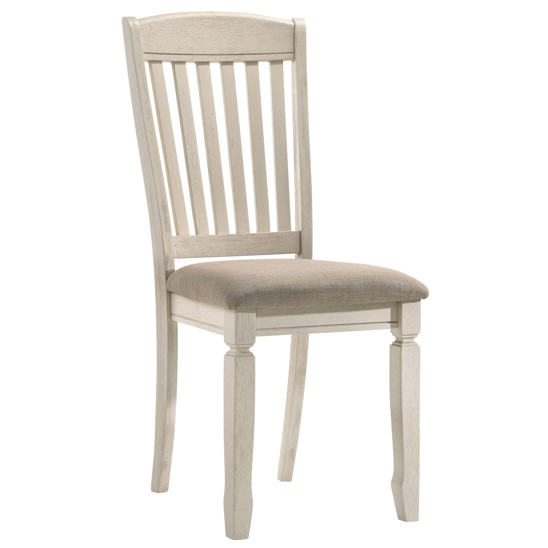 Tan And Cream Slatted Back Side Chairs Set Of 2 Solid Tan Dining Room Foam Rectangular Traditional Side Chair Rubberwood Slat Back Set Of 2 Wood Fabric