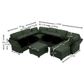 Modular Sectional Sofa With Storage Seat Oversized U Shaped Couch With Reversible Chaise Sofa Set With Ottoman,Ultimate Comfort 6 8 Seater Couches With Adjustable Arms And Backs For Living Room Green Green Polyester 6 Seat