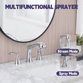 Widespread Pull Out Sprayer Bathroom Faucet, 2