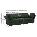 Oversized Modular Sectional Convertible Fabric Sofa Set,Extra Large Sectional Storage Seat Couch For Living Room, 3 Seat Modern Modular Sofa Green Green Polyester 3 Seat