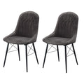 Grey And Black Tufted Back Dining Chairs Set Of 2 Solid Black Grey Dining Room Foam Rectangular Contemporary Side Chair Solid Back Set Of 2 Wood Fabric