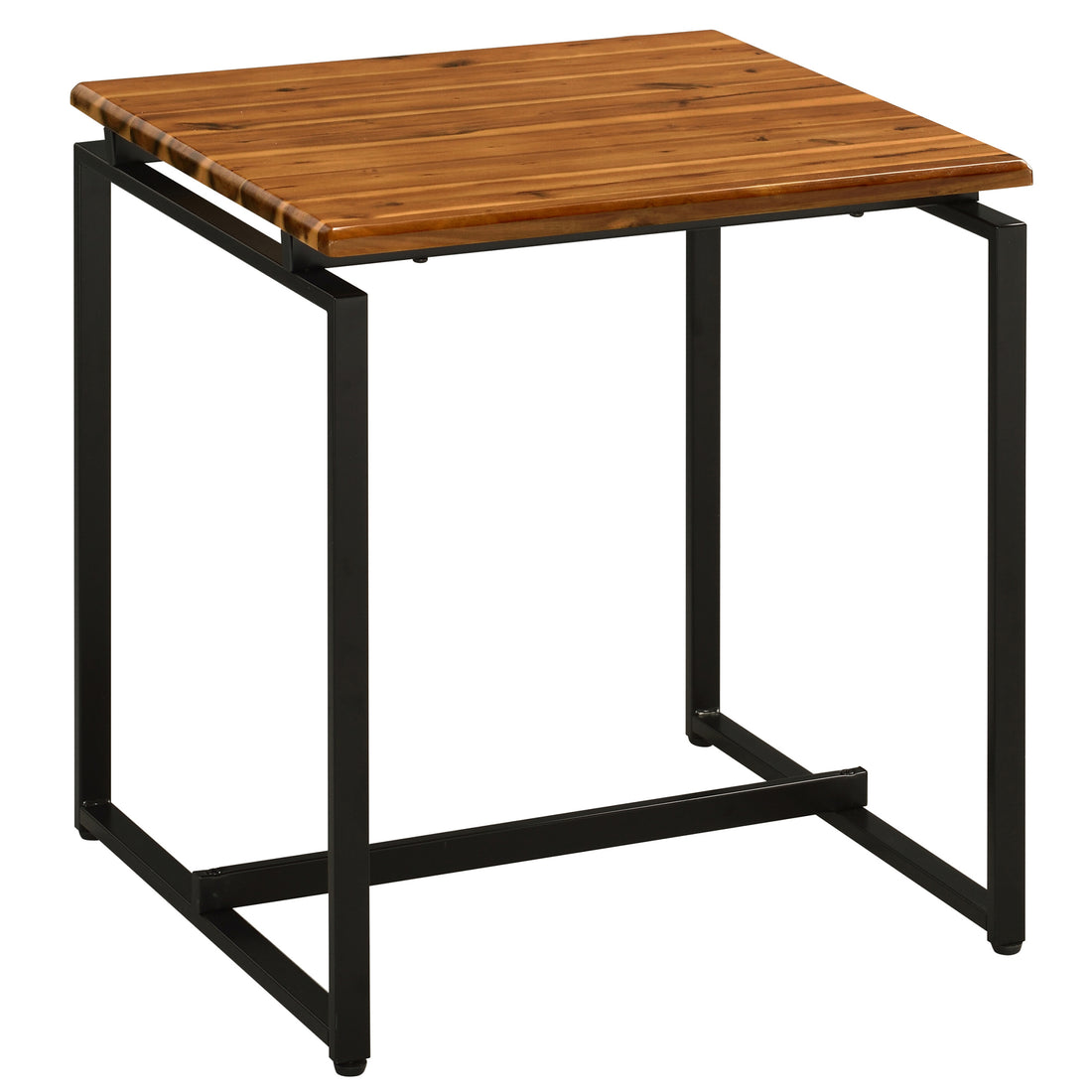 Oak And Black Occasional Set With Trestle Base Black Brown Primary Living Space Oak Rectangular Wood Metal