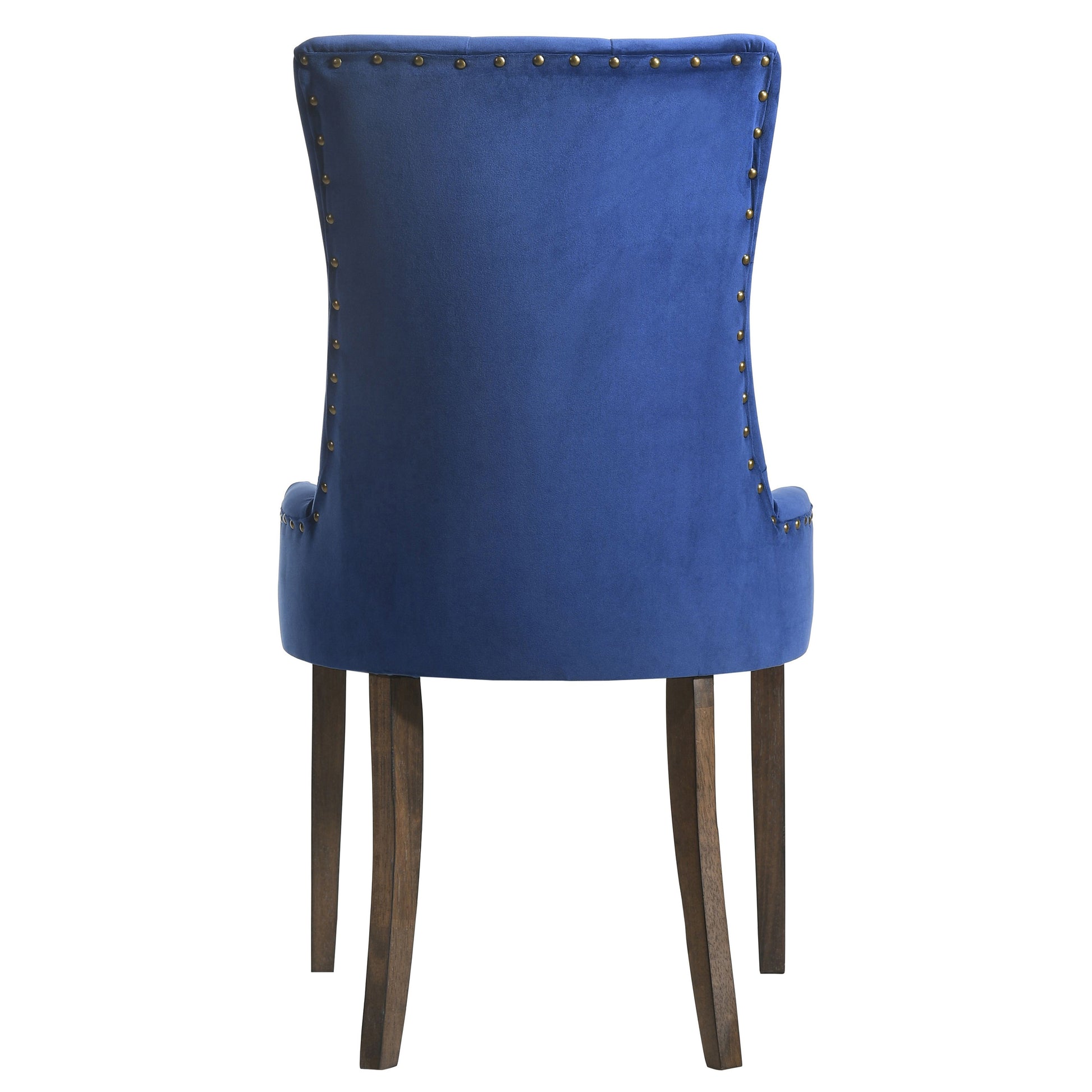 Blue And Weathered Oak Tufted Back Side Chairs Set Of 2 Solid Blue Dining Room Foam Rectangular Side Chair Rubberwood Tufted Back Set Of 2 Velvet