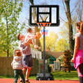 Outdoor Portable Basketball Rack, Suitable For Children And Adults, Durable Family Game Set Black Iron Plastic