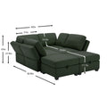 Oversized Modern 6 Seat Upholstered Sofa, Large Sectional Sofa With Storage Seats And Ottomanssofa Bed With Thick And Soft Cushions At All Sidesadjustable Arms And Backs Green Green Polyester 4 Seat