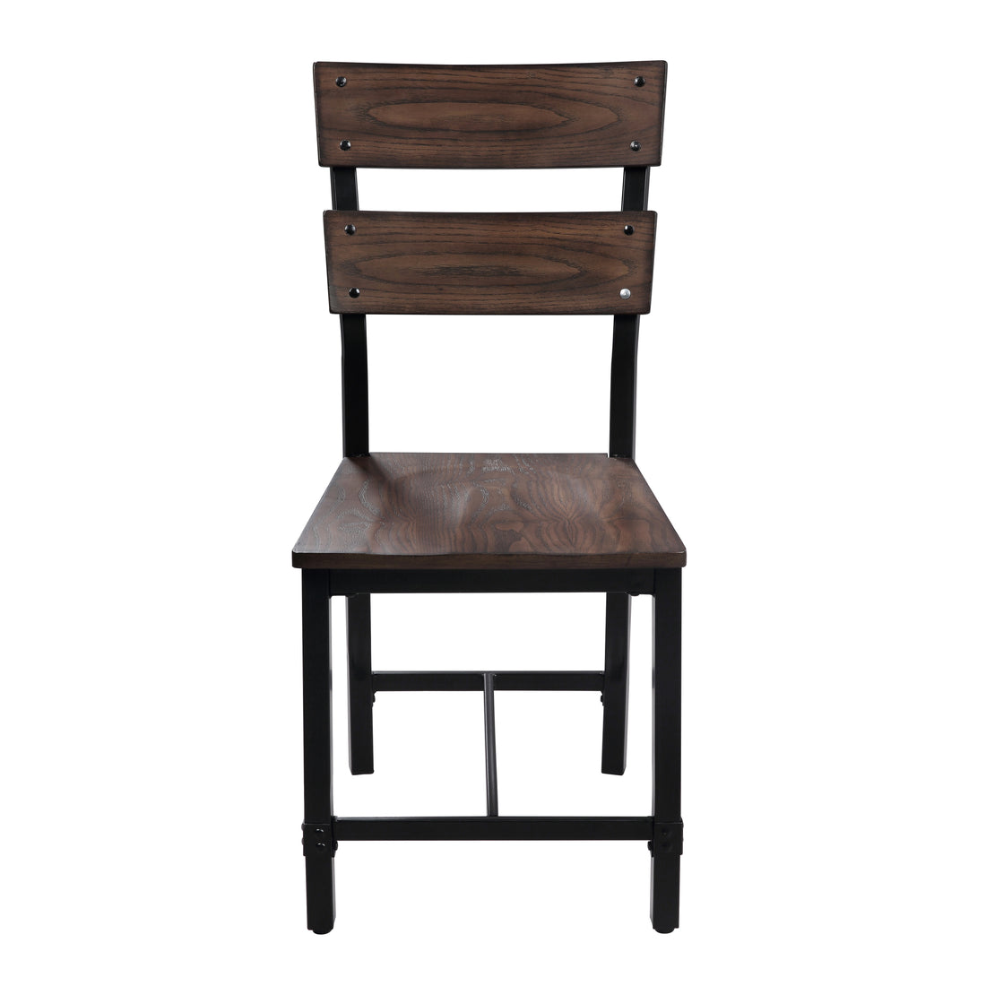 Oak And Black Ladder Back Side Chairs Set Of 2 -