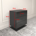 Nightstand With 3 Storage Drawers,Led Lights, End Table For Bedroom Furniture Black Particle Board