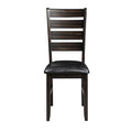 Black And Espresso Ladder Back Side Chairs Set Of 2 Solid Black Brown Dining Room Foam Rectangular Contemporary Side Chair Rubberwood Ladder Back Set Of 2 Wood