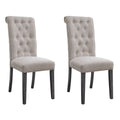 Beige And Grey Tufted Back Side Chairs Set Of 2 Solid Beige Grey Dining Room Foam Rectangular Traditional Side Chair Hickory Tufted Back Set Of 2 Linen