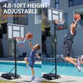 Outdoor Portable Basketball Rack, Suitable For Children And Adults, Durable Family Game Set Black Iron Plastic