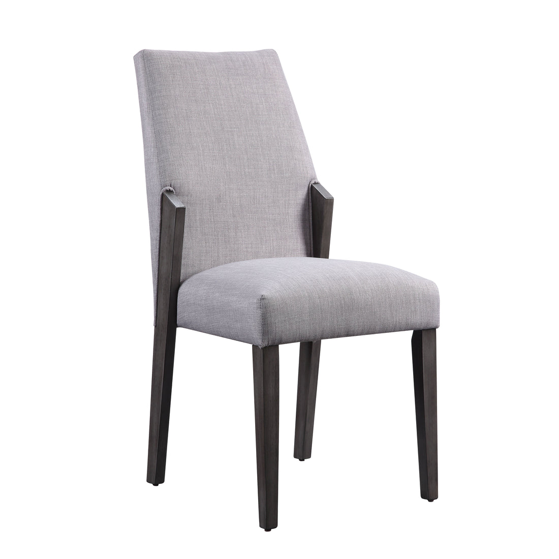 Dove Grey And Grey Oak Upholstered Side Chairs Set Of 2 Grey Dining Room Foam Rectangular Traditional Side Chair Solid Back Set Of 2 Wood Fabric