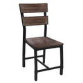 Oak And Black Ladder Back Side Chairs Set Of 2 Solid Black Brown Dining Room Foam Rectangular Industrial Side Chair Solid Back Set Of 2 Wood