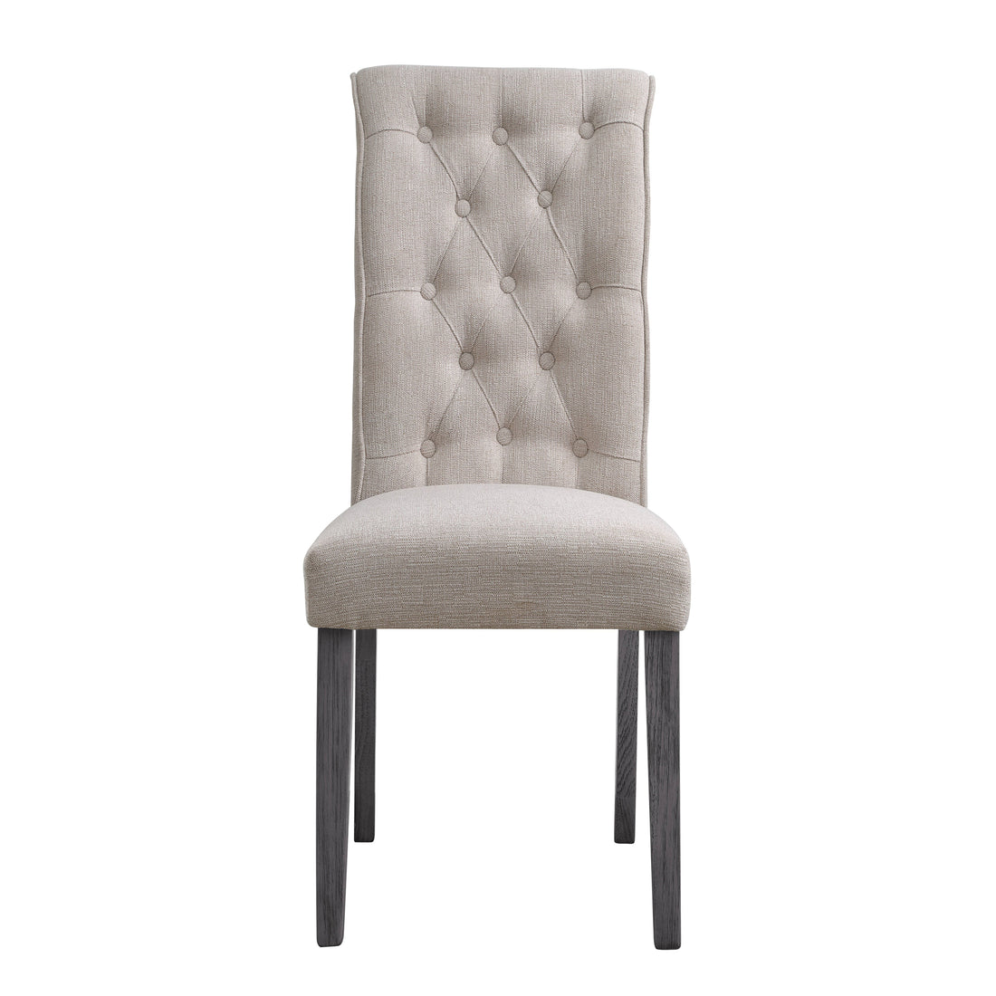 Beige And Grey Tufted Back Side Chairs Set Of 2 Solid Beige Grey Dining Room Foam Rectangular Traditional Side Chair Hickory Tufted Back Set Of 2 Linen