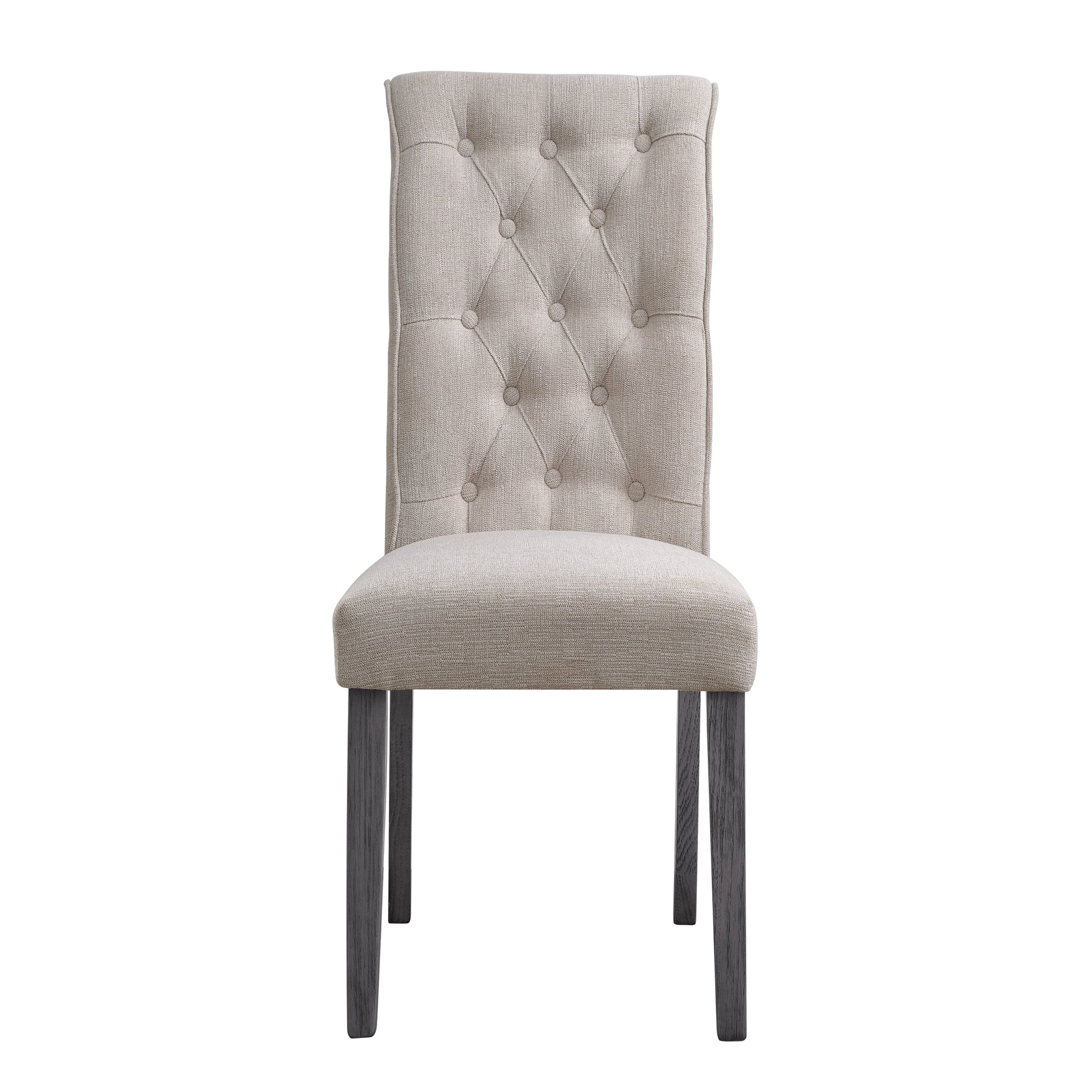 Beige And Grey Tufted Back Side Chairs Set Of 2 Solid Beige Grey Dining Room Foam Rectangular Traditional Side Chair Hickory Tufted Back Set Of 2 Linen